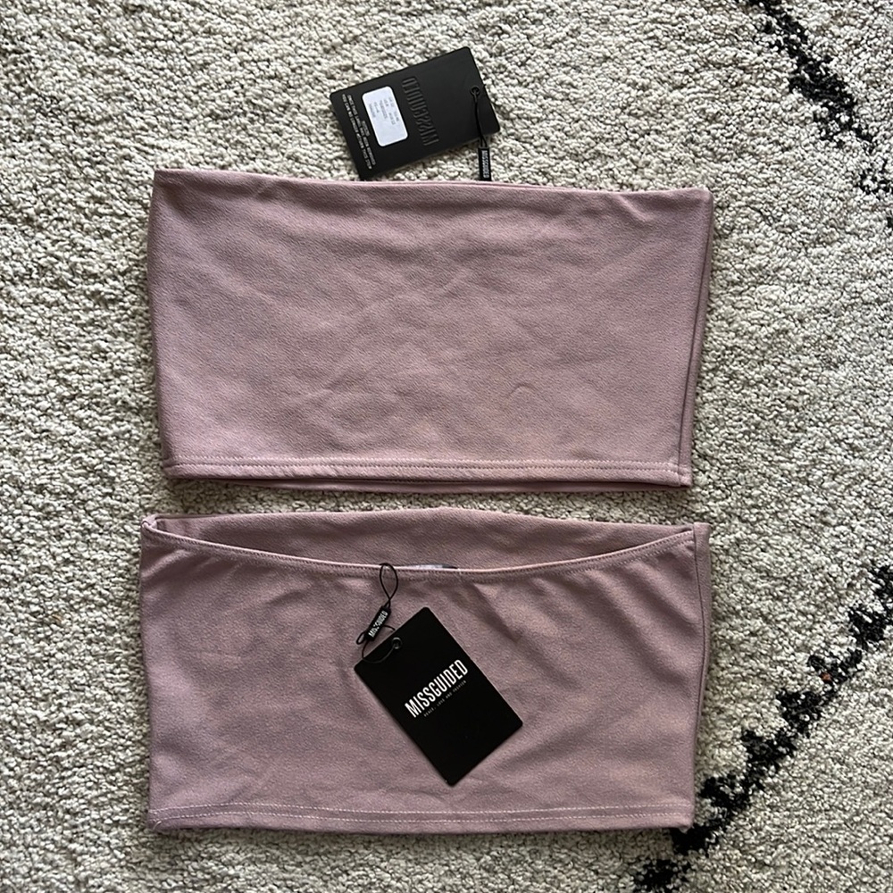 Missguided mauve crop tube top - sz US 8 UK 12 - new with tags